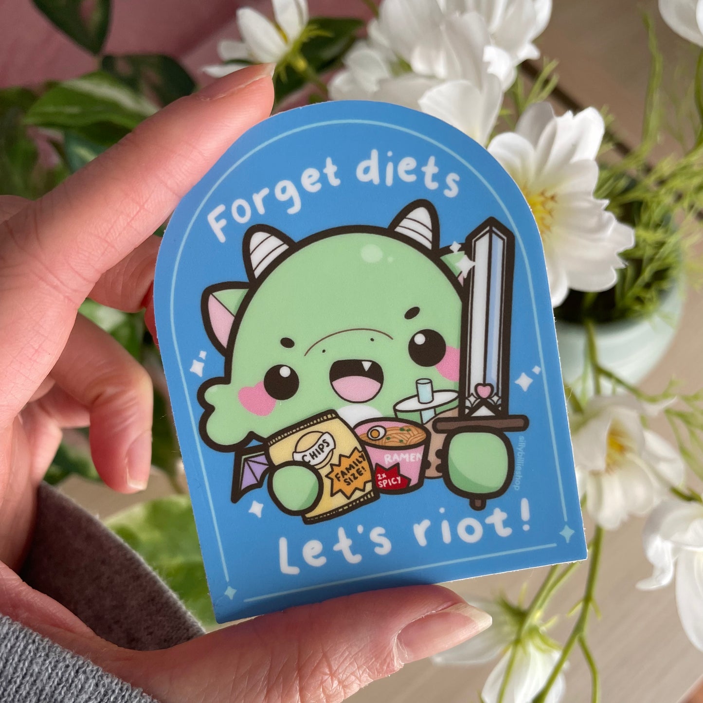 Forget Diets, Let's Riot! Sticker